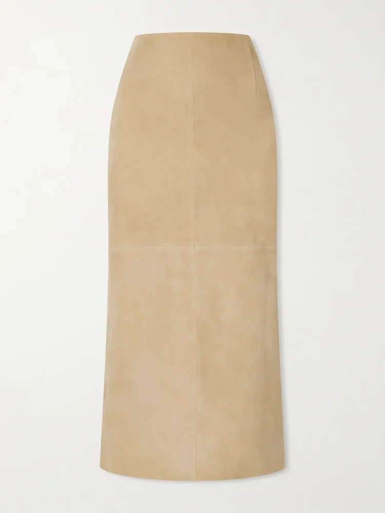 Selly suede midi skirt