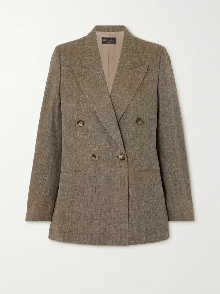 Aurora double-breasted woven blazer