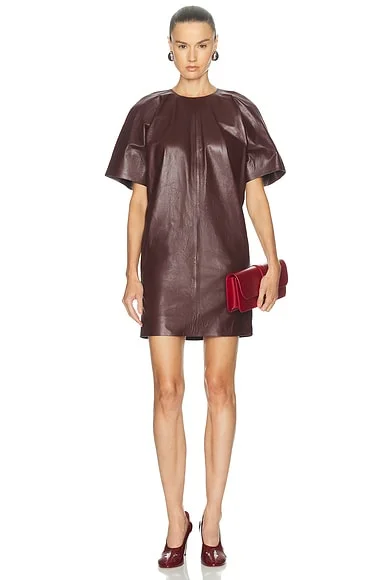 Cocoon Leather Dress