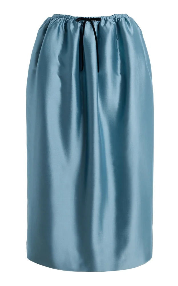Exclusive Ophelia Wool-Silk Midi Skirt