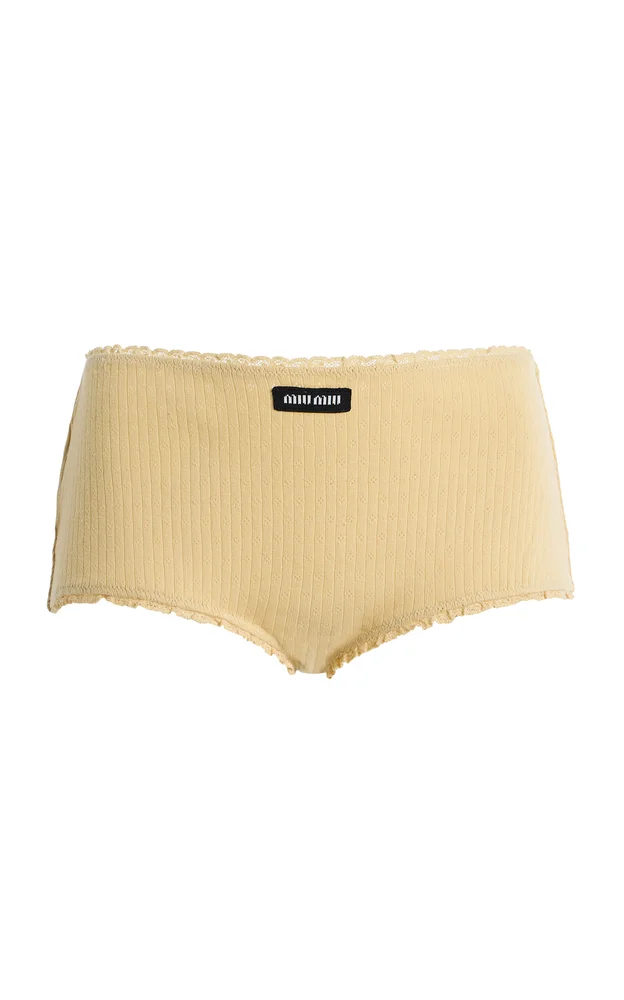 Pointelle-Knit Cotton Briefs
