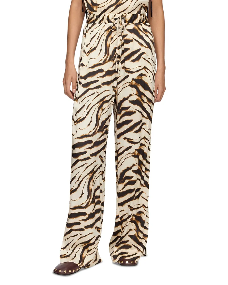 Zebra Print Satin Trousers