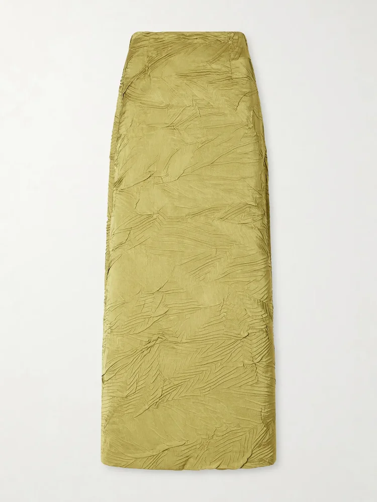 Inez satin midi skirt
