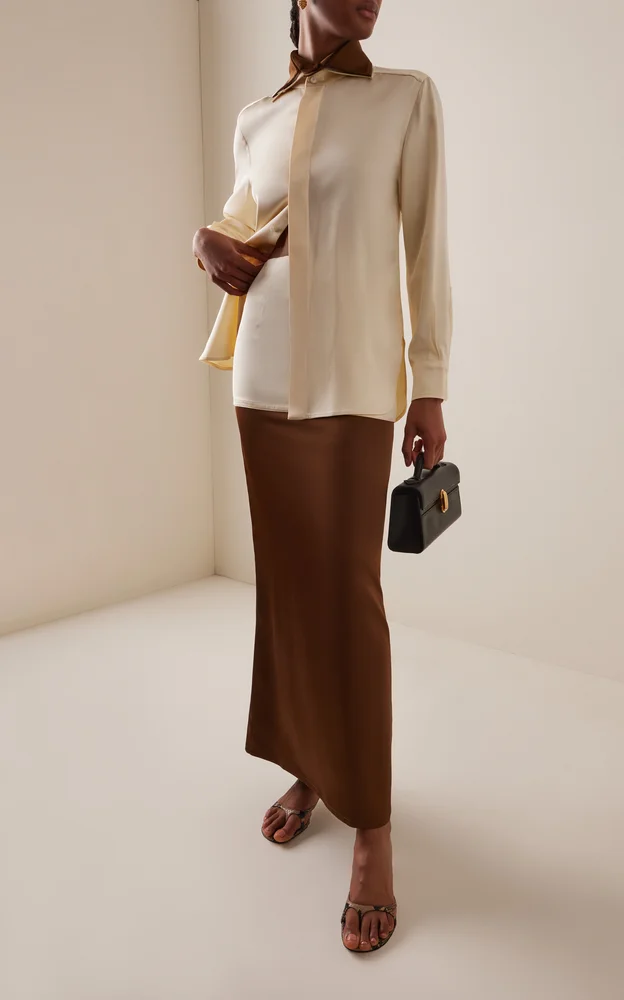 Exclusive Double-Layer Satin Maxi Skirt