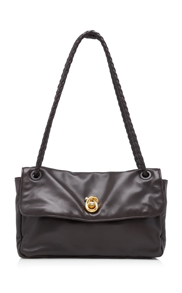 Knot Lock Leather Shoulder Bag