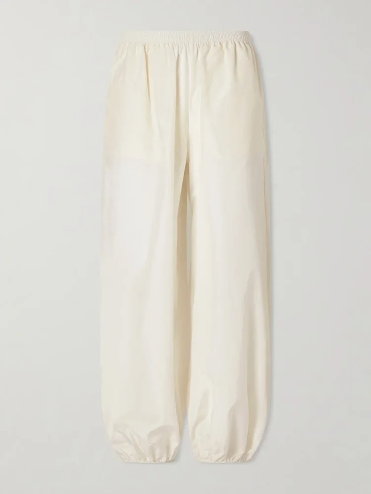 Almaya cotton and silk-blend balloon pants