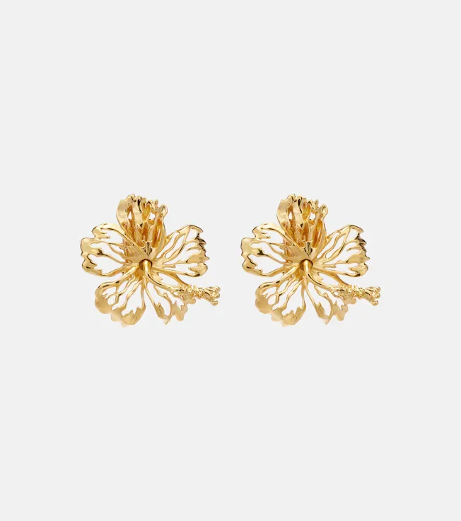 Hibiscus clip-on earrings