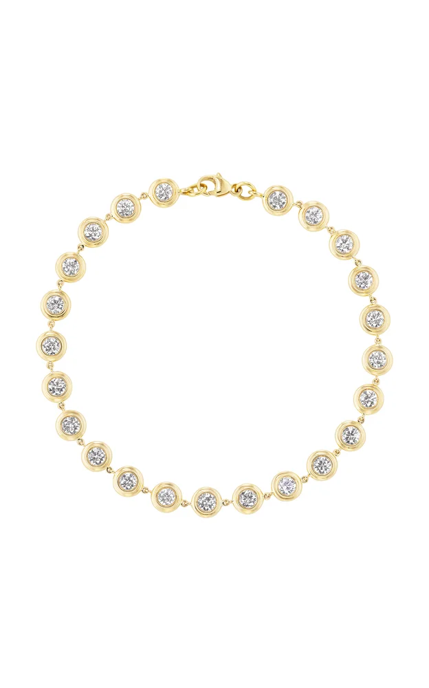 Double Bubble 18K Yellow Gold Diamond Tennis Bracelet