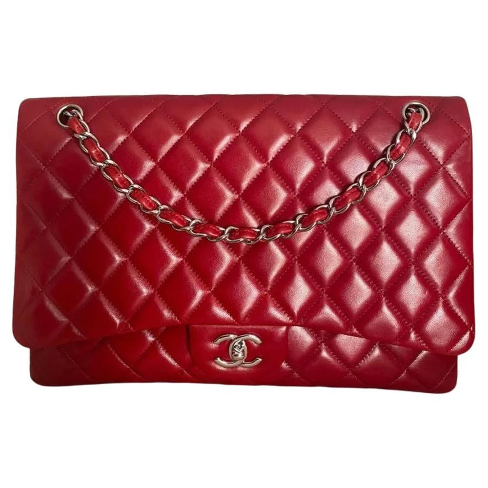 Pre-Owned Maxi Lambskin Red Classic Single Flap Bag