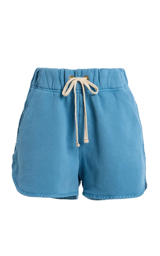 Exclusive Serena Scallop Cotton Mini Shorts