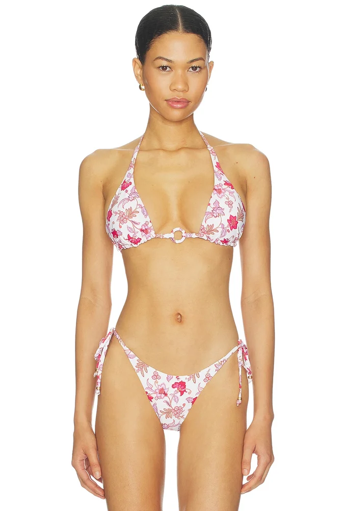 Summer Chintz Longline Slide Triangle Bikini Top