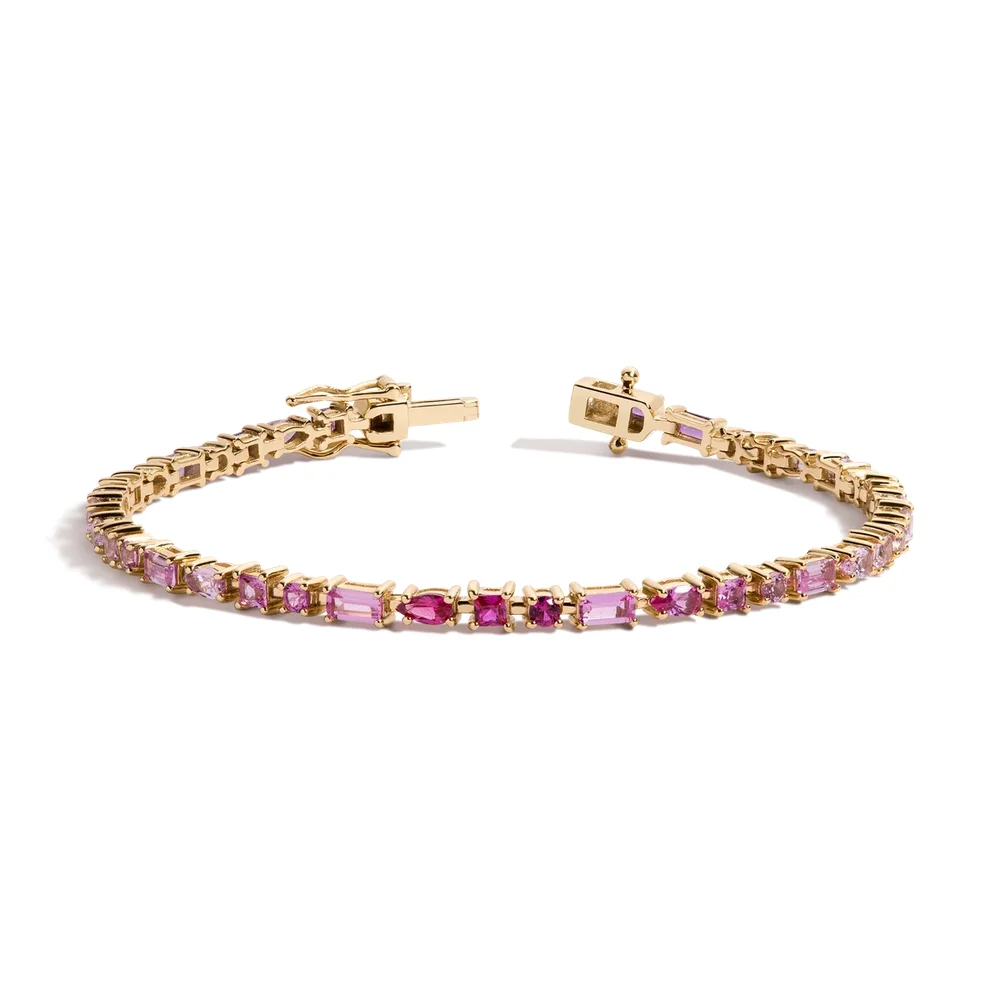 Pink Ombré Mosaic Tennis Bracelet