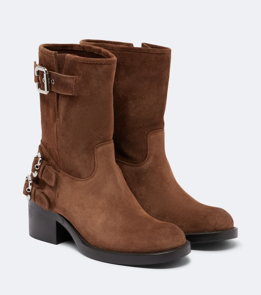Dakota suede biker boots