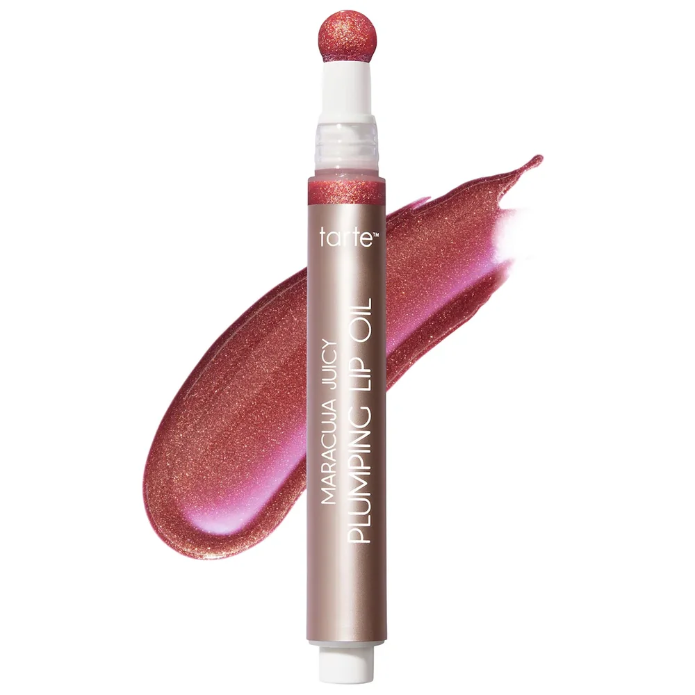 maracuja juicy lip plumping oil with hyaluronic acid in shimmering berry