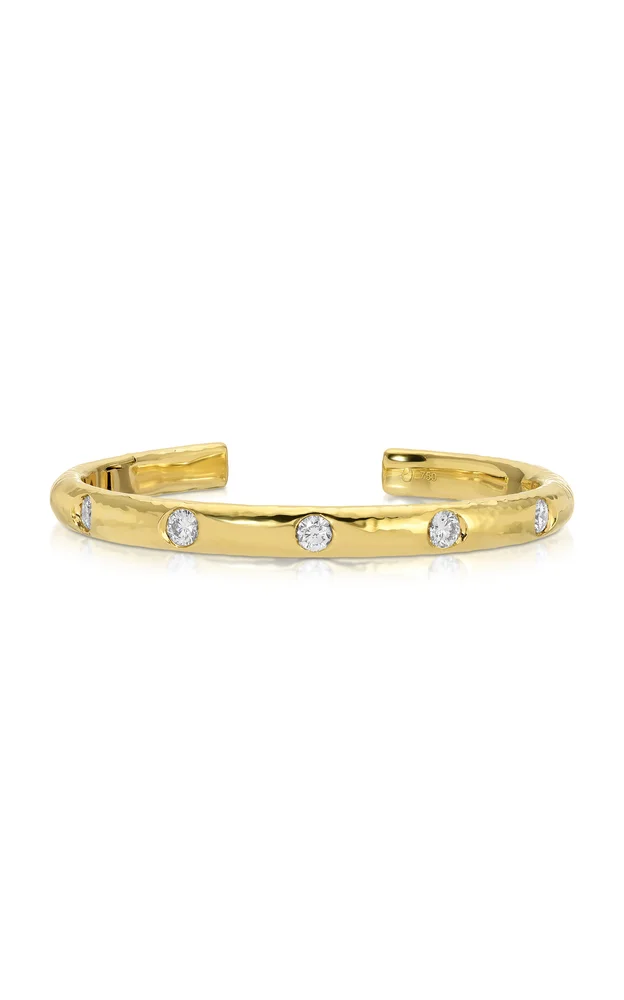 18K Yellow Gold Diamond Cuff Bracelet