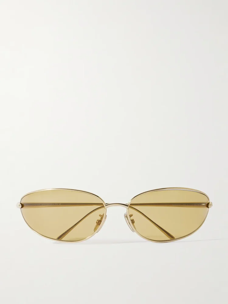 Oval-frame gold-tone sunglasses - gold - One Size