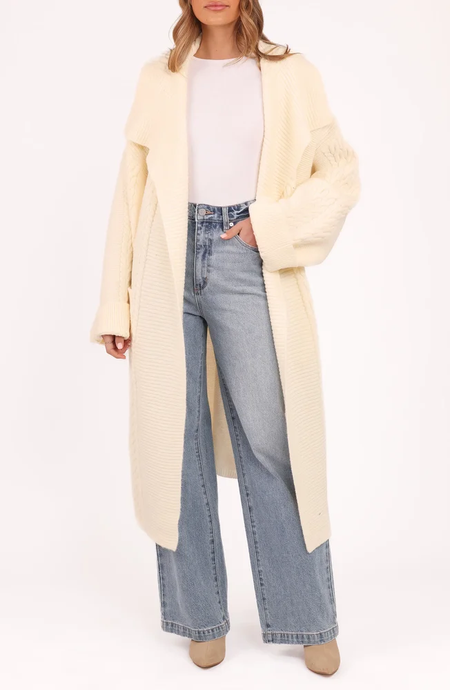 Nova Longline Cable Knit Cardigan