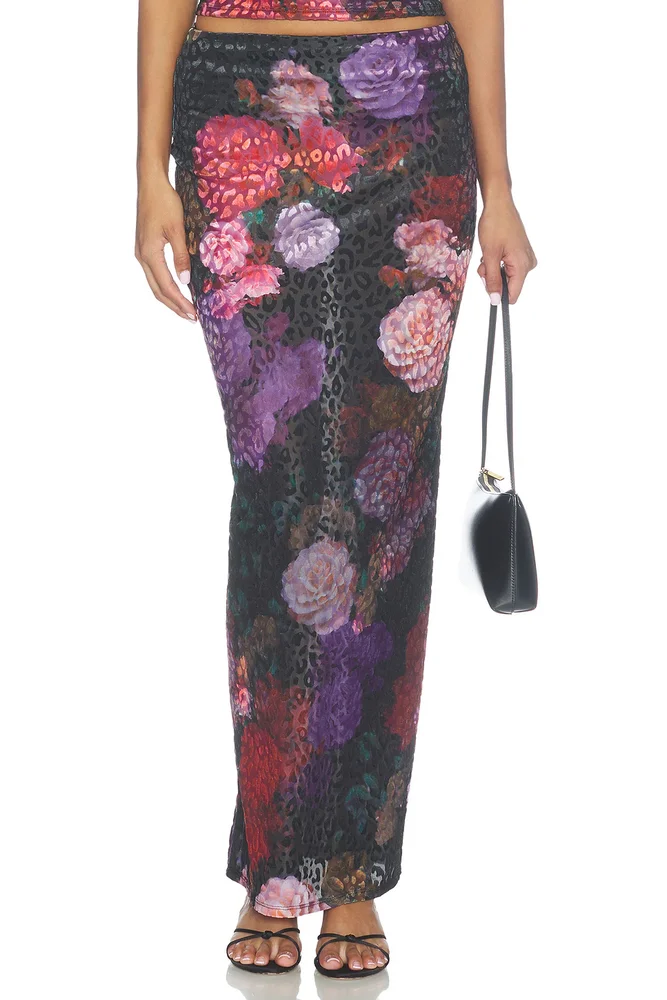 Vanya Burnout Velvet Skirt