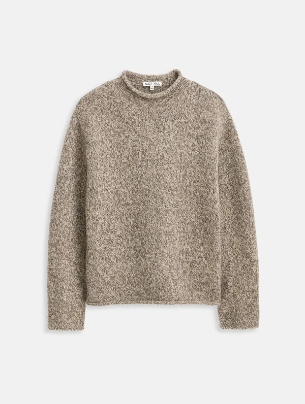 Marled Rollneck in Merino Wool