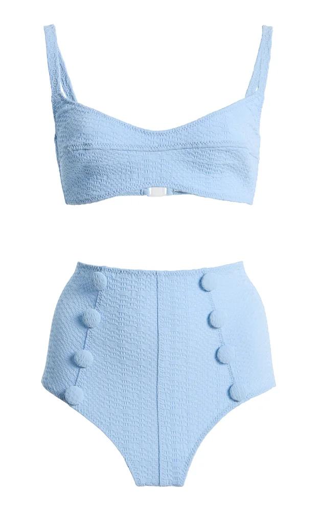 Seersucker Balconette High-Waist Bikini