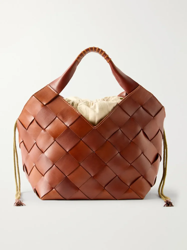 Castello woven leather tote