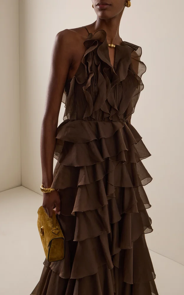 Cleo Ruffled Organza Gown