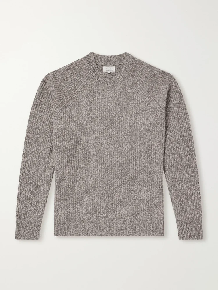 Marl Wool and Cashmere-Blend Crewneck Sweater