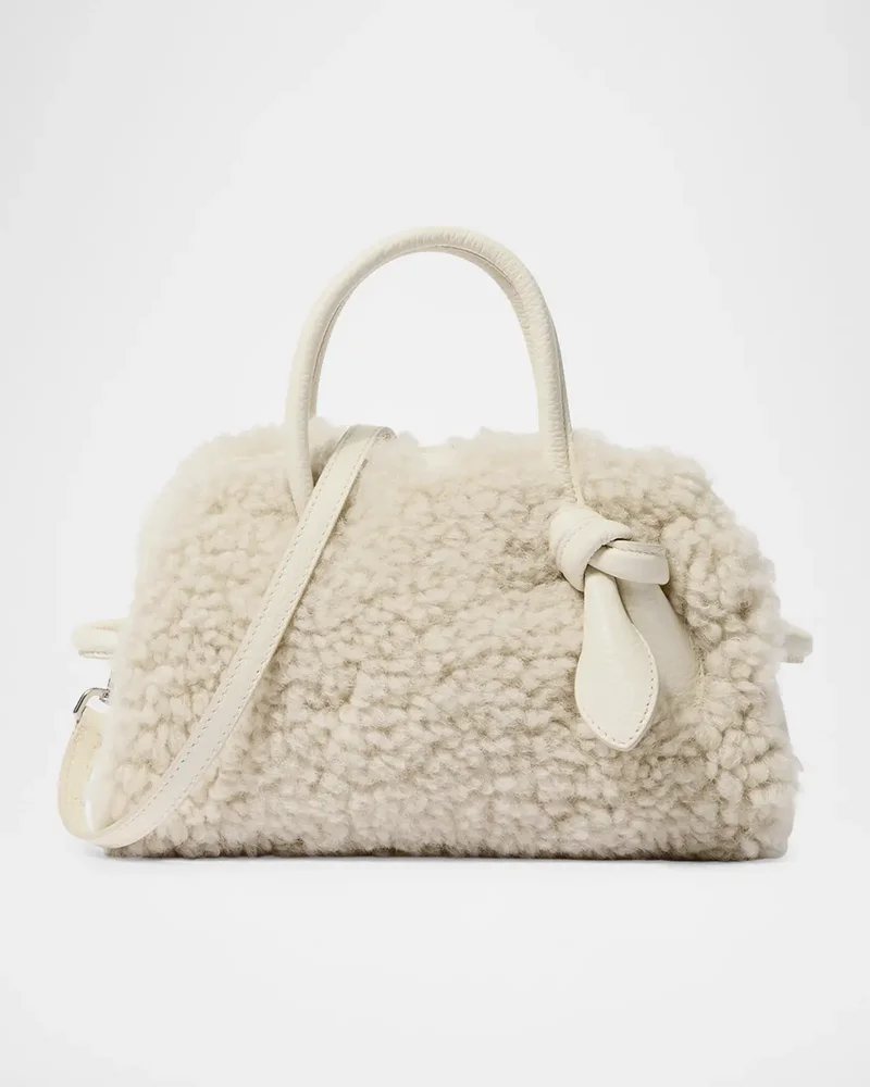Le Petit Turismo Croc-Embossed Suede Bowling Bag