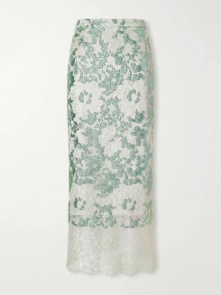 tamlin sequin embellished lace midi skirt