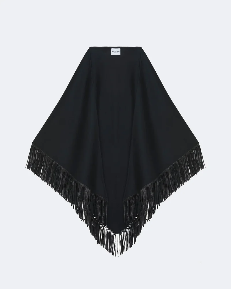 Cape Sohare Cuir Frange black