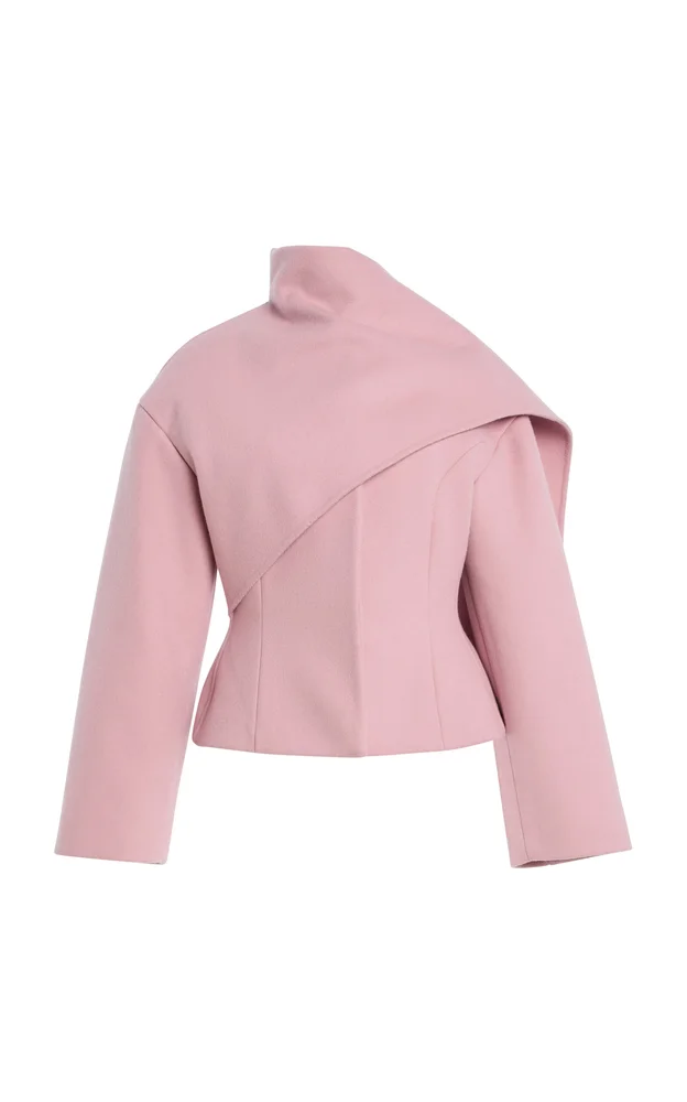 Draped Double-Face Virgin-Wool Jacket