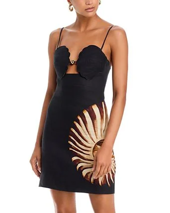 Ammonite Placed Shell Mini Dress