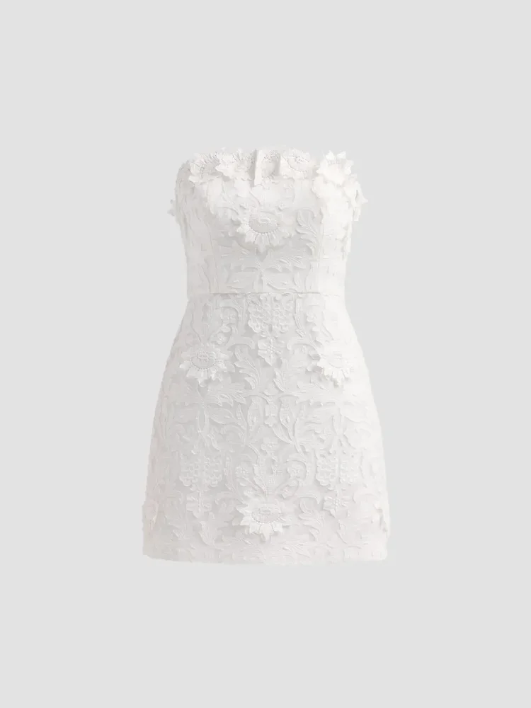 Nerida Floral Appliqué Sheath Mini Dress