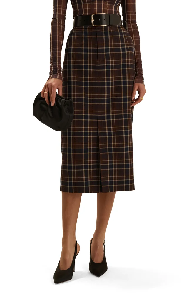 The Meyer Plaid Midi Skirt