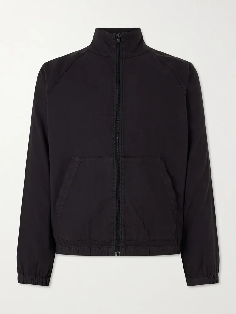 Linen-Blend Blouson Jacket