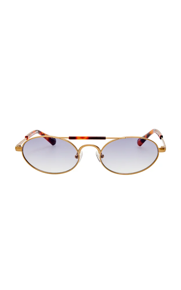Aviator-Frame Metal Sunglasses