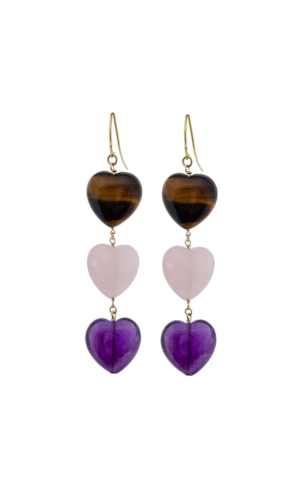 Dangle 3 Heart Earrings