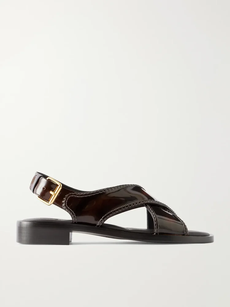 Sondra patent-leather sandals