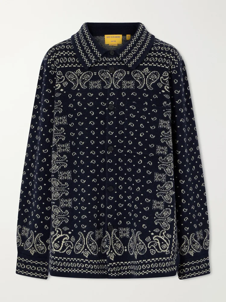 Intarsia cashmere cardigan