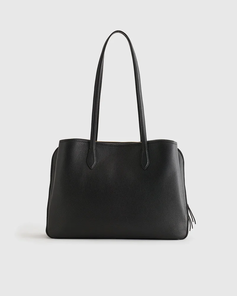 Italian Leather Triple Compartment Work Tote