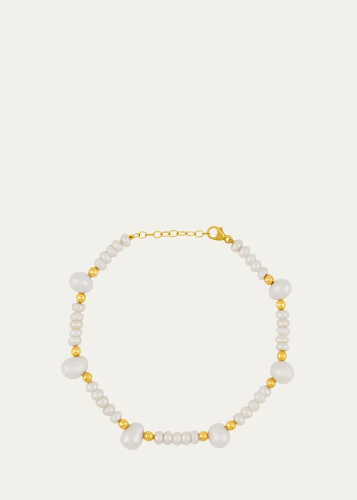 Ocean 14K Gold and Pearl Bracelet
