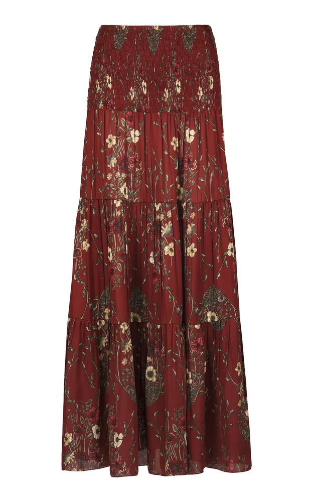 Fantasia Tropical Silk Maxi Skirt