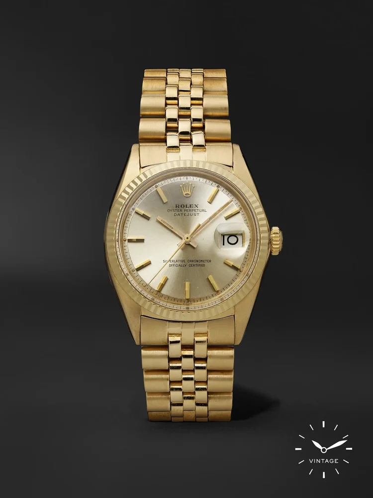 Pre-owned 1960s Rolex Oyster Perpetual Datejust 18-karat gold watch, ref. 1601