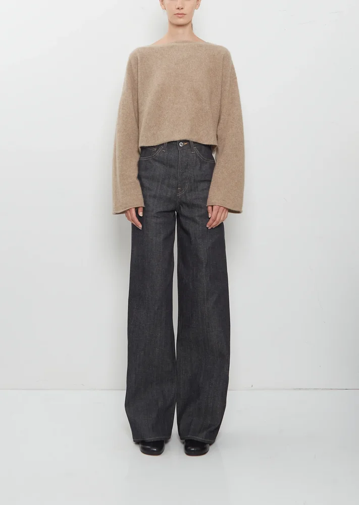 1920s Wide Straight Denim Pants