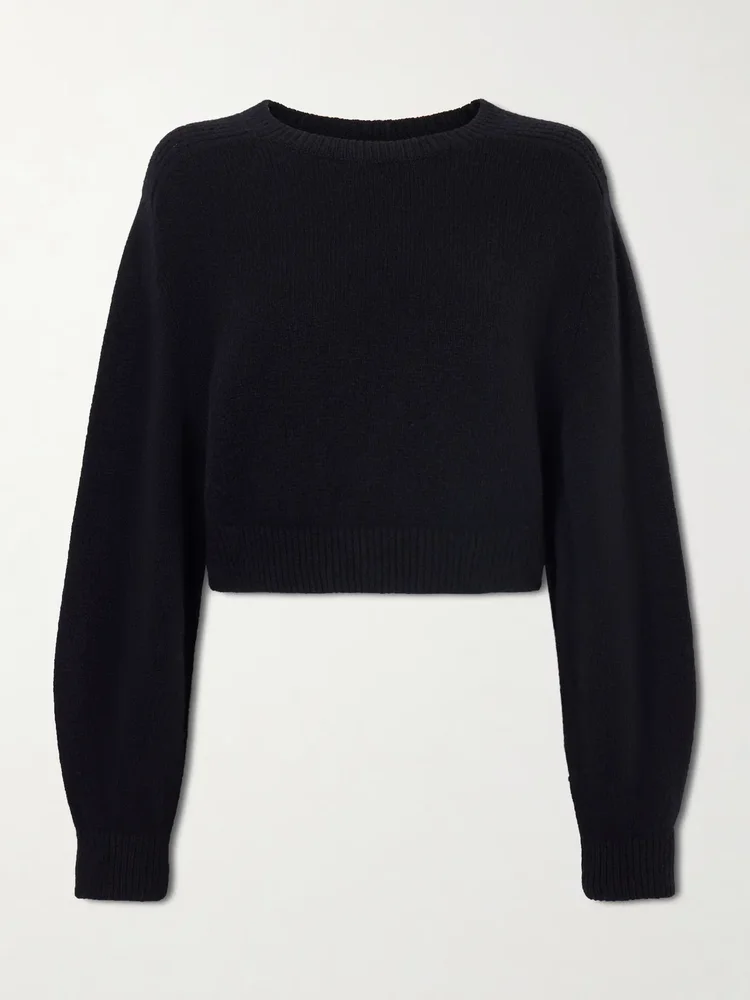 Masie cropped wool and cashmere-blend sweater