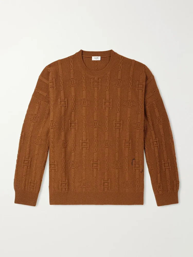 Logo Cable-Knit Cashmere Sweater