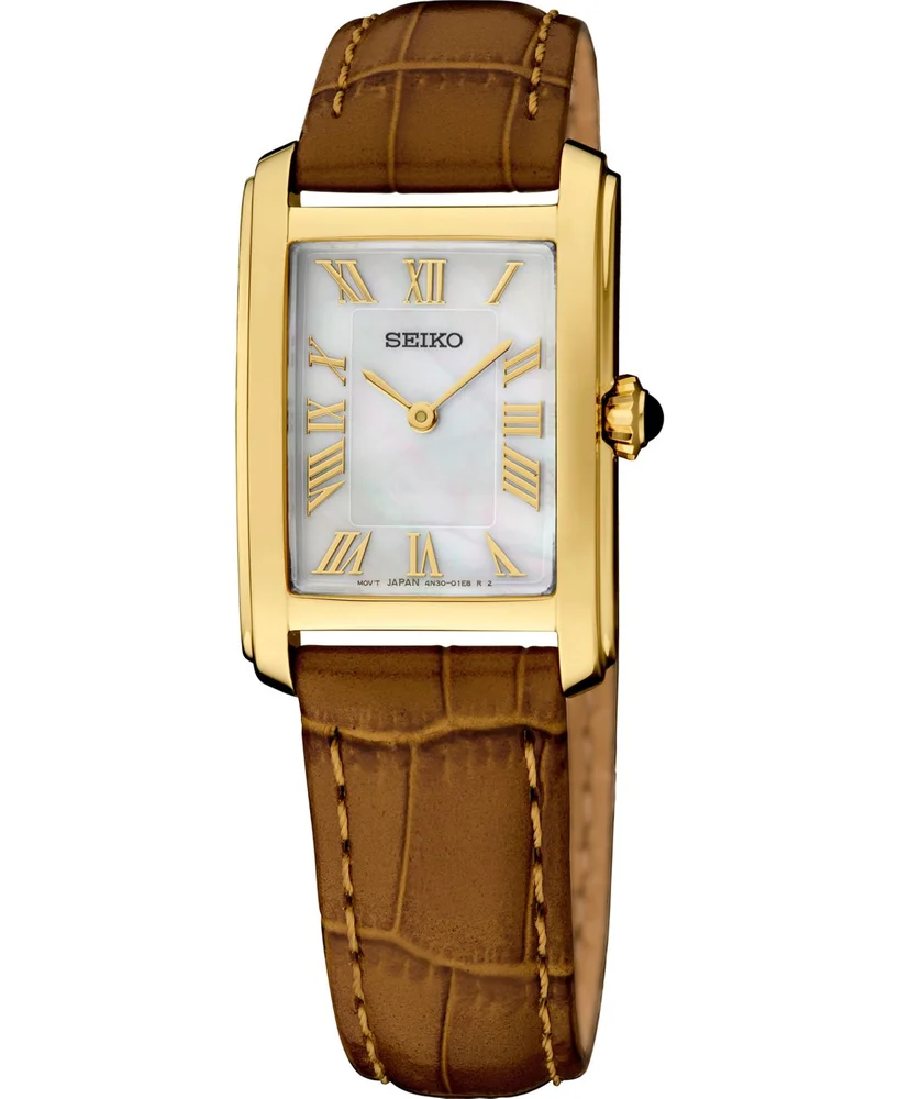 Essentials Quartz Leather Strap Watch, 22.2mm