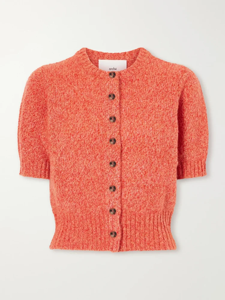 Rome cropped organic cashmere and silk-blend cardigan