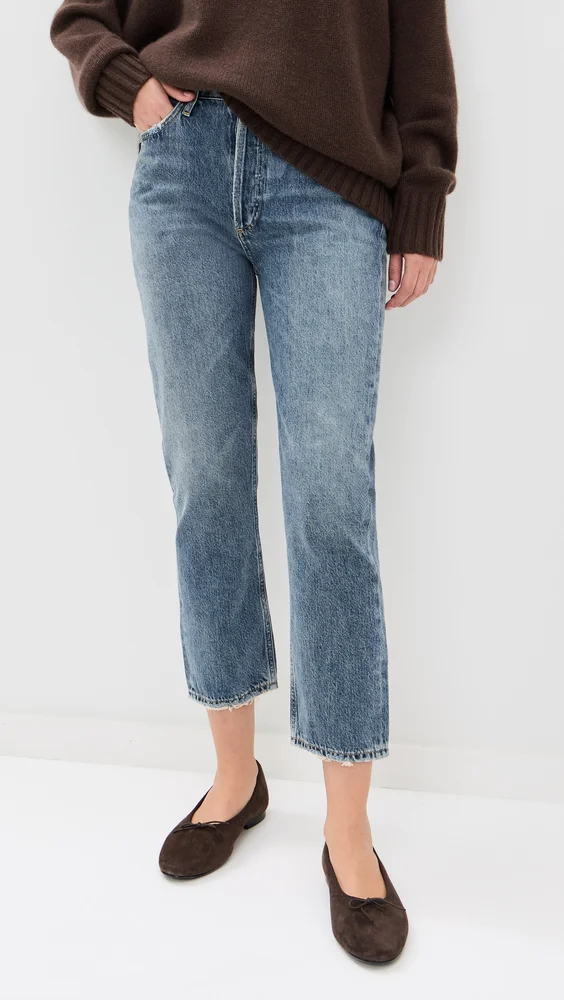 Riley High Rise Straight Crop Jeans
