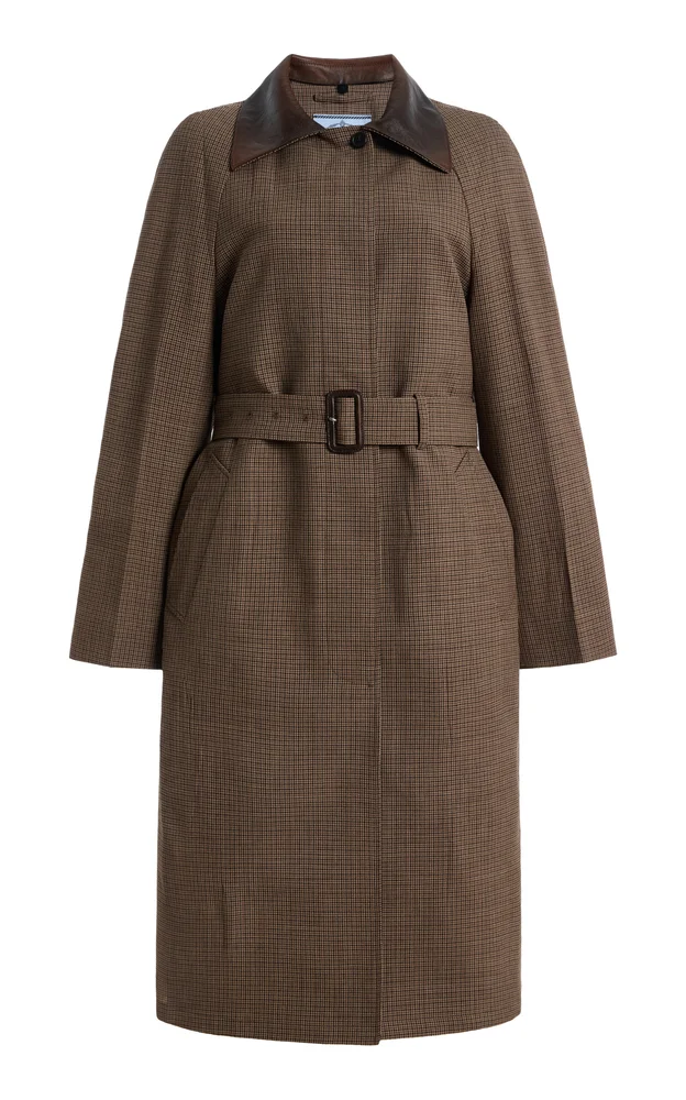 Houndstooth Wool Coat